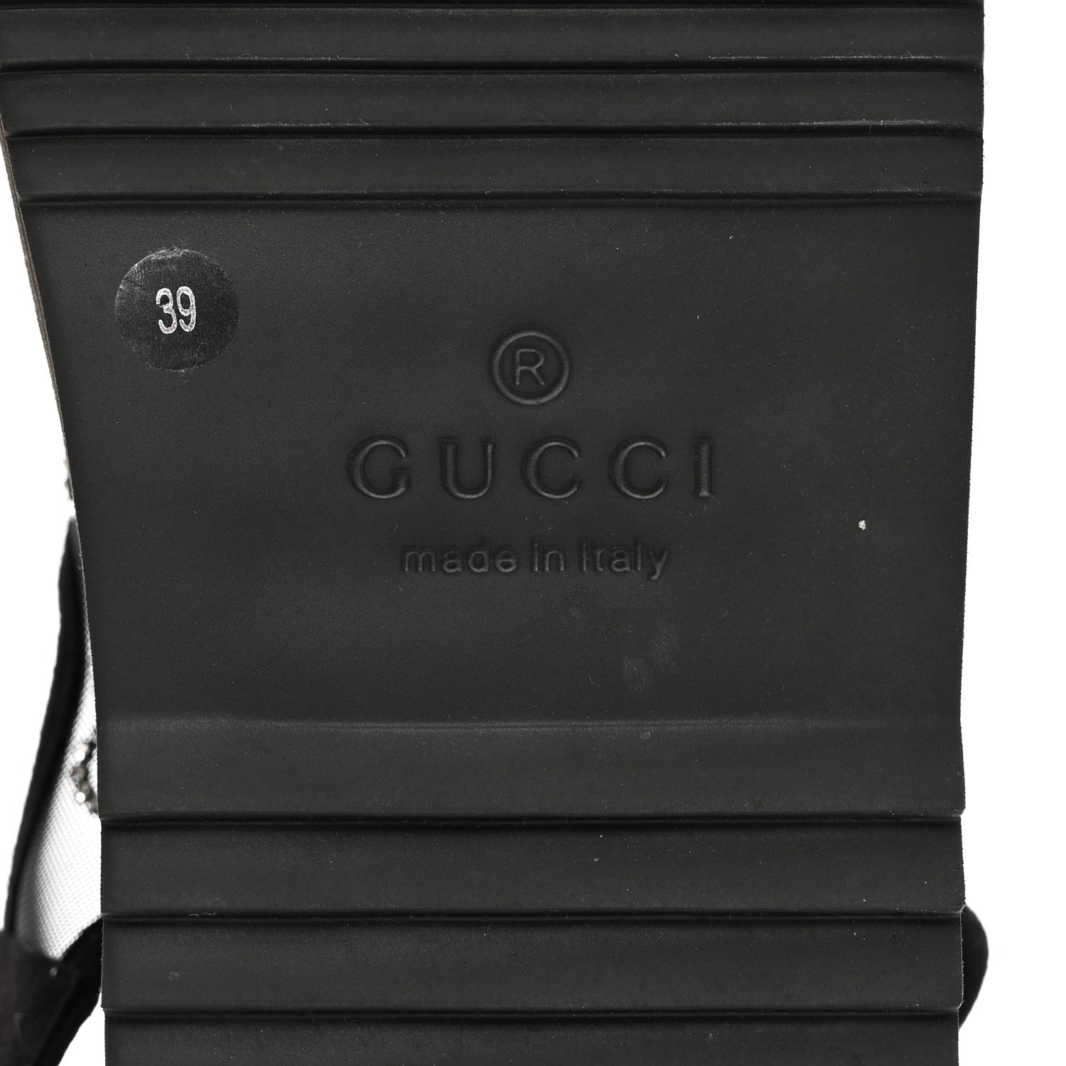 Gucci Tela Retino Kid Scamosciato Crystal GG Monogram Womens Dad Sandals 39 Black 6 of 8