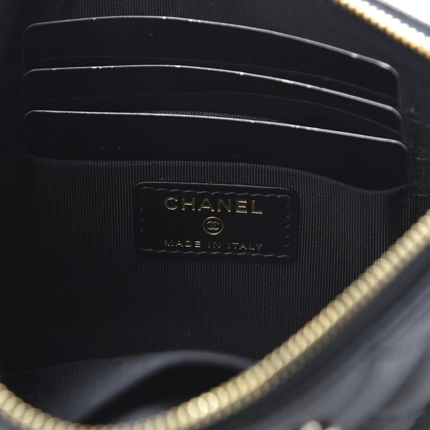 Caviar Quilted French New Wave Small CC Pouch Black