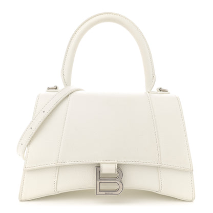 Balenciaga Grained Calfskin Small Hourglass Top Handle Bag White 1 of 18