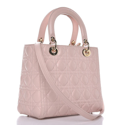 Christian Dior Lambskin Cannage Medium Lady Dior Light Pink 3 of 9