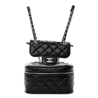 Chanel Crumpled Calfskin PVC Quilted Backpack Black 1 of 12