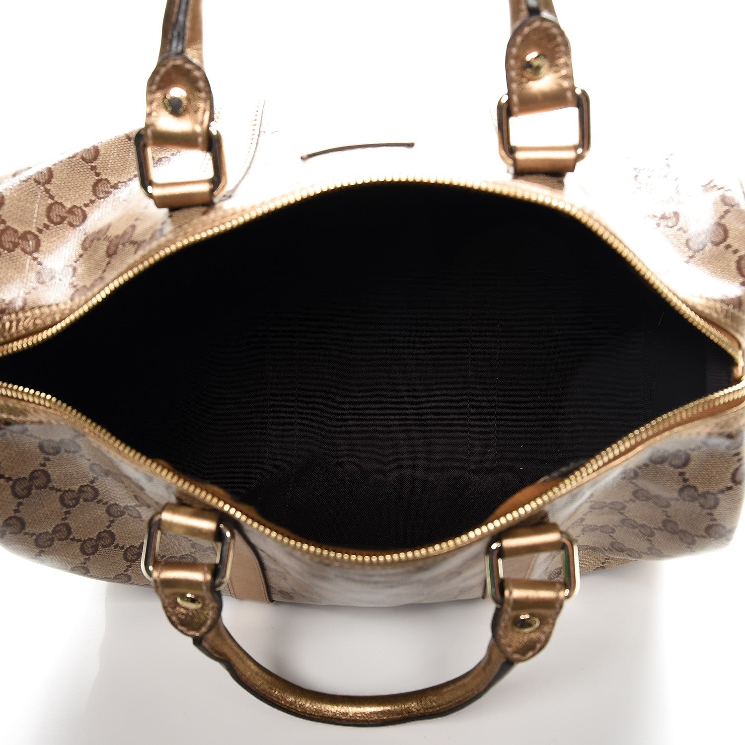 Gucci Crystal Monogram Medium Joy Boston Gold 6 of 25