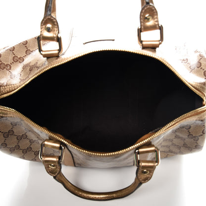 Gucci Crystal Monogram Medium Joy Boston Gold 6 of 25