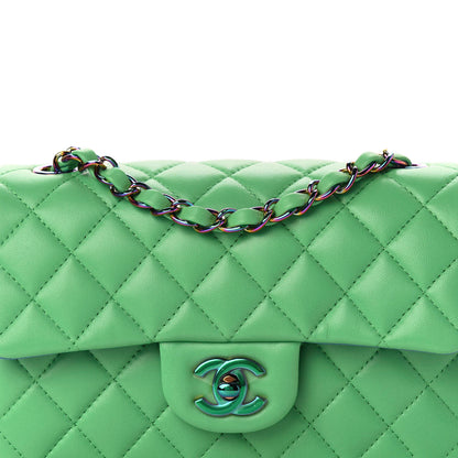 Chanel Lambskin Quilted Mini Rectangular Flap Green Blue 10 of 10