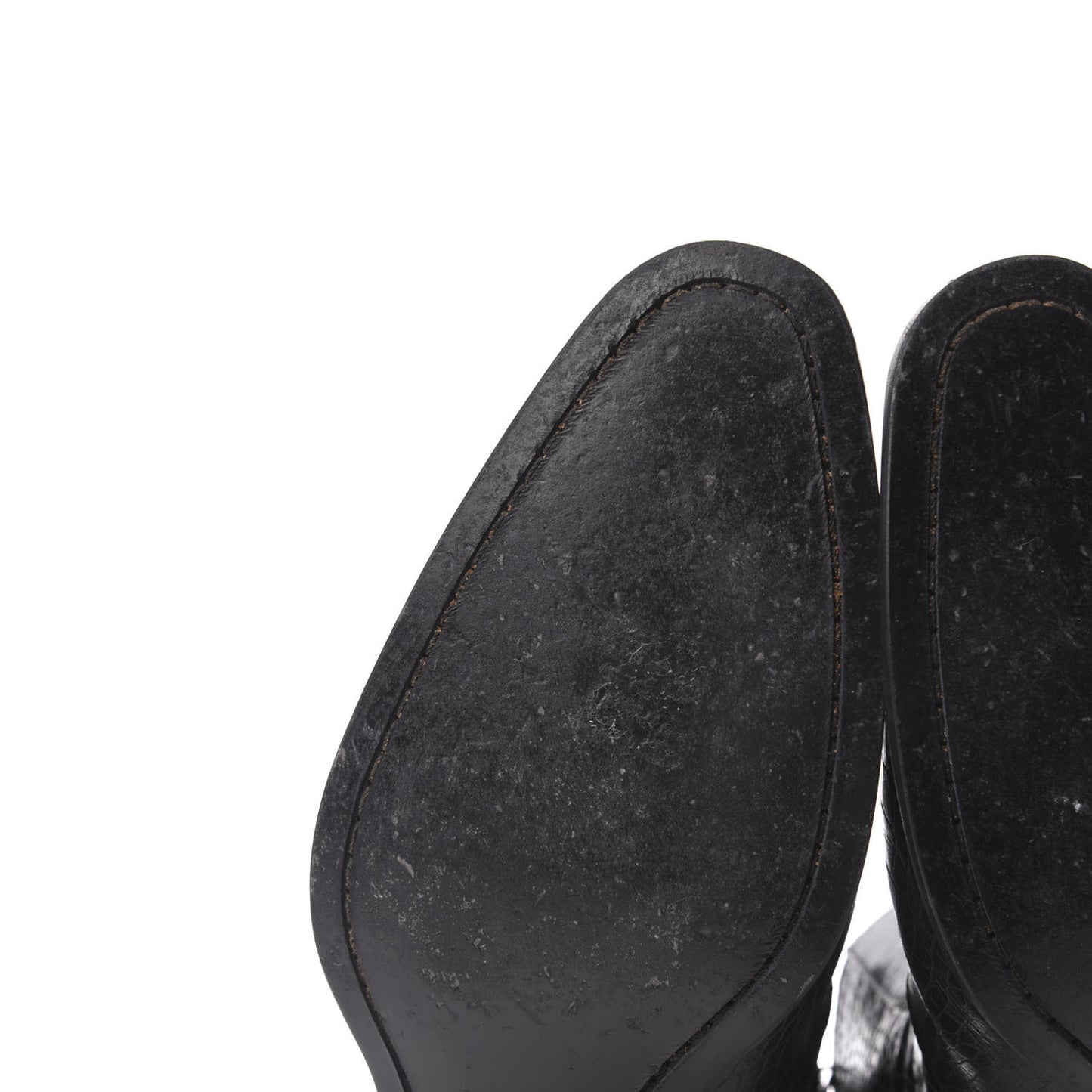 Crocodile Embossed Calfskin Wyatt 40 Zip Boots 43 Black