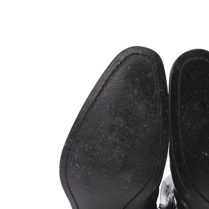 Saint Laurent Crocodile Embossed Calfskin Wyatt 40 Zip Boots 43 Black 9 of 12