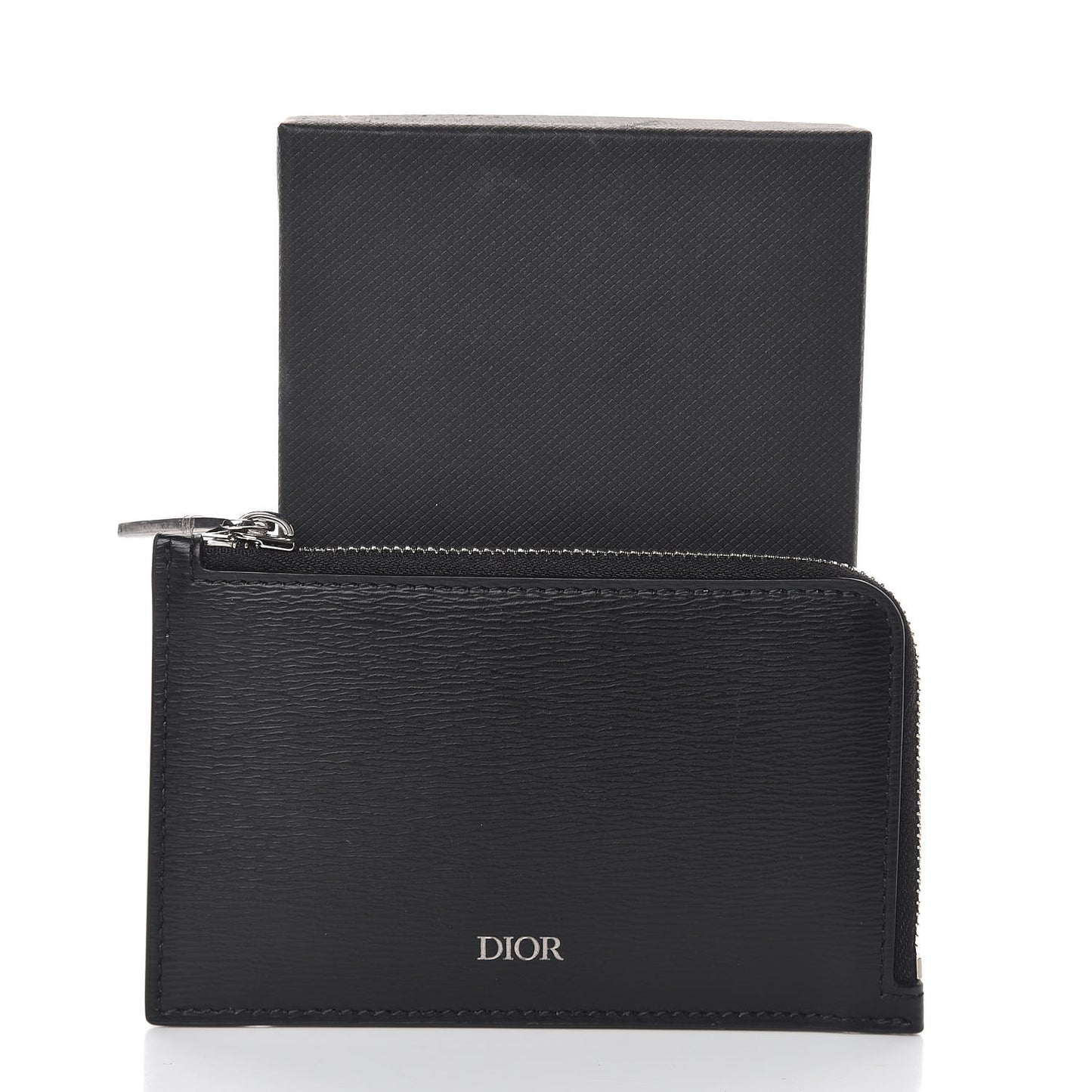 Calfskin Infinite Zipped Card Holder Black