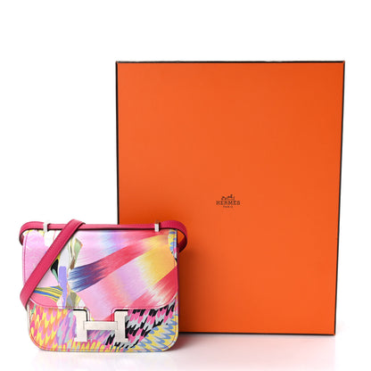 Hermes Swift Silk Marble Printed Constance 18 Rose Azalee Rose Mexico 9 of 9