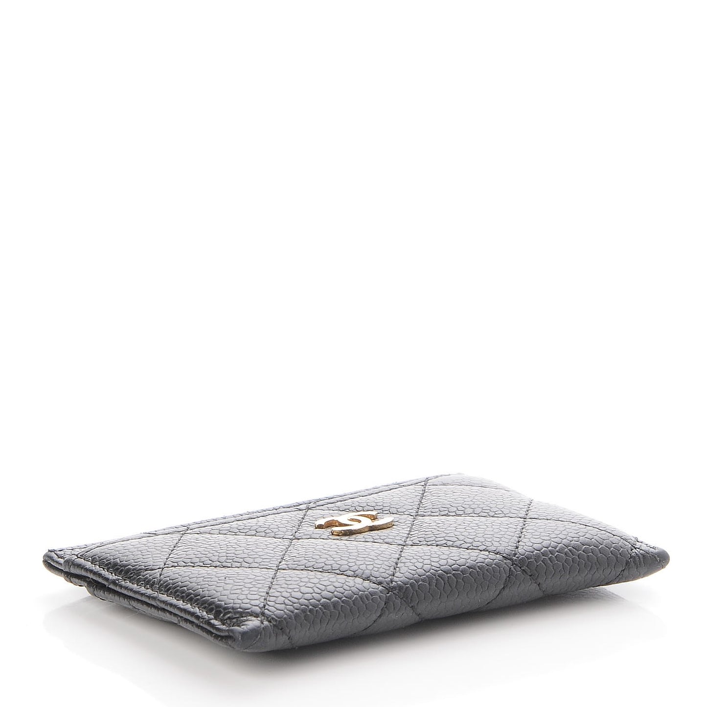 Caviar Quilted Card Holder Black