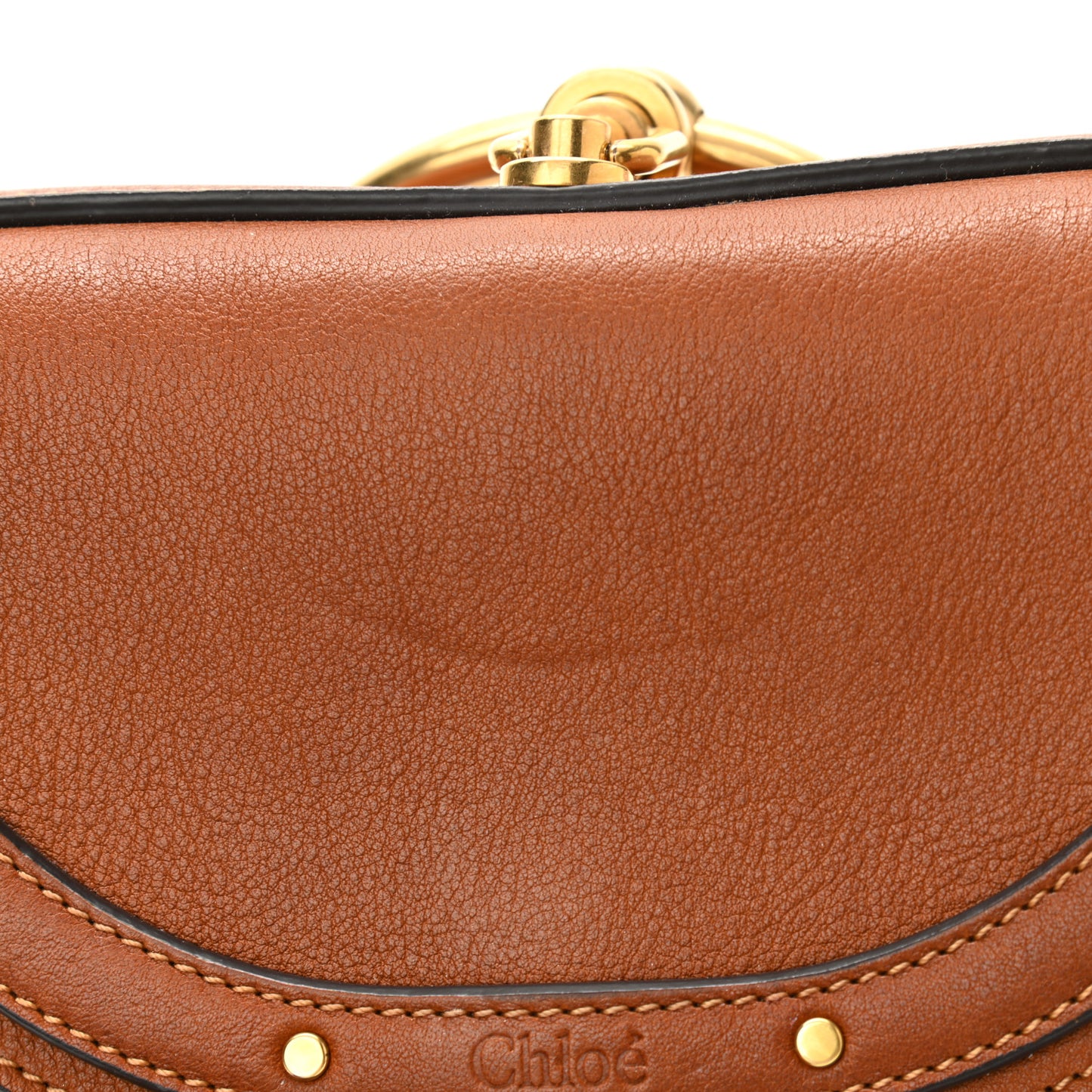 Calfskin Small Nile Bracelet Minaudiere Bag Caramel