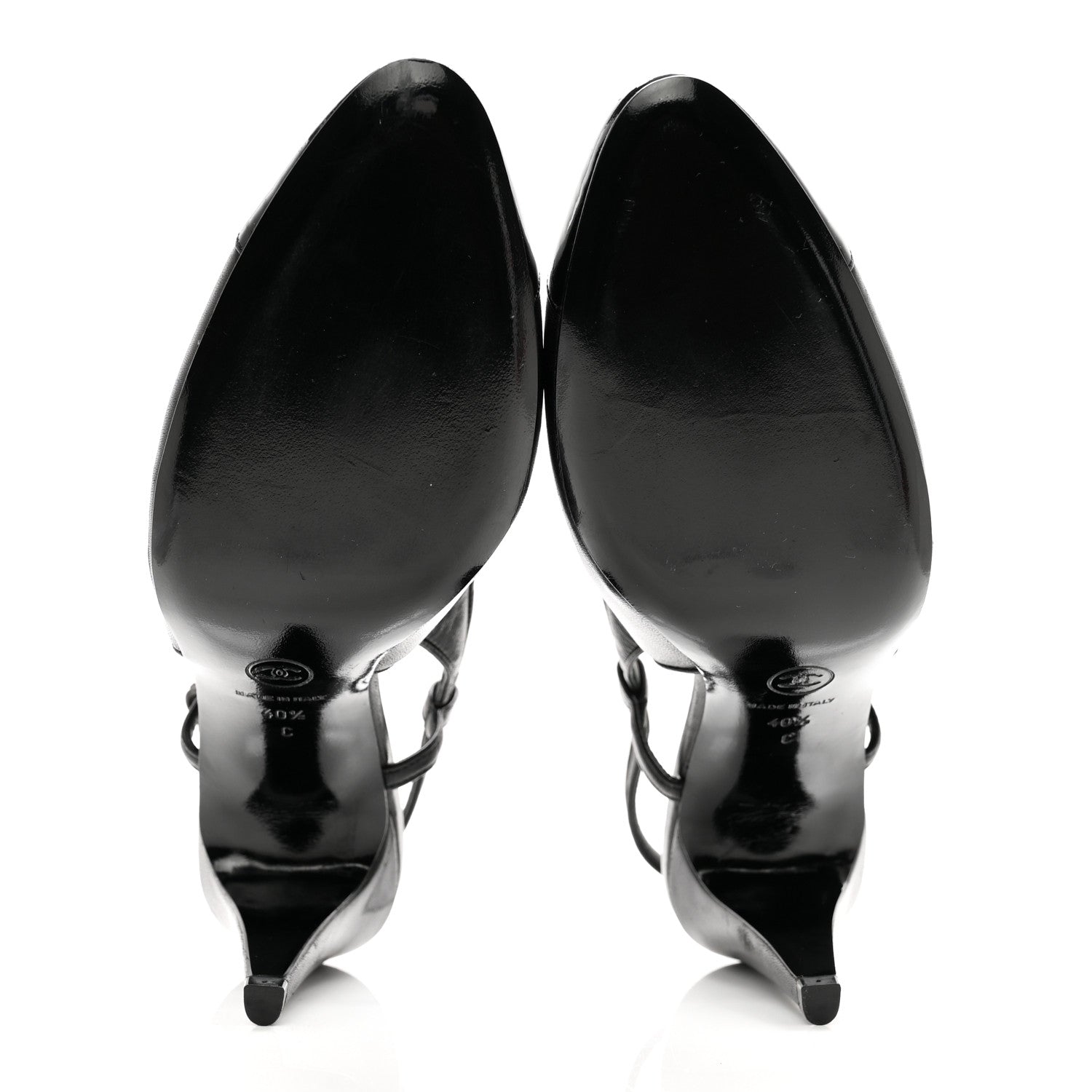 Chanel Lambskin Cap Toe CC Slingback Pumps 40.5 Black 5 of 7
