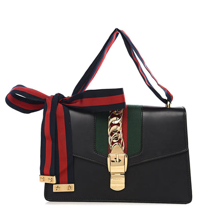 Gucci Calfskin Small Sylvie Shoulder Bag Black 1 of 18