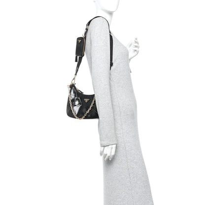 Prada Soft Lux Calfskin Re-Edition 2005 Shoulder Bag Black 2 of 11