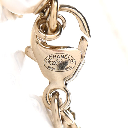 Chanel Crystal Pearl CC Pendant Necklace Gold Pink 6 of 8