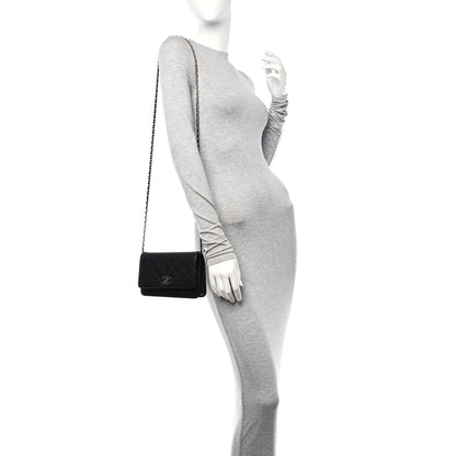 Chanel Caviar Quilted CC Logo Wallet on Chain WOC Black 2 of 11