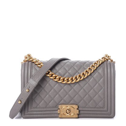 Chanel Caviar Quilted Medium Boy Flap Grey 1 of 8
