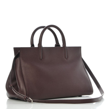Saint Laurent Grained Calfskin Small Cabas Rive Gauche Amaranto 2 of 10
