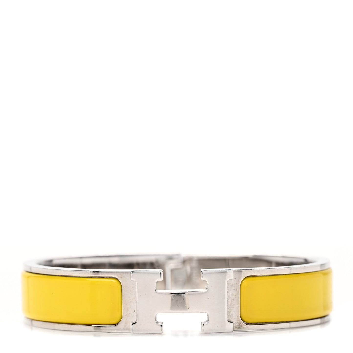 Enamel Narrow Clic Clac H Bracelet PM Chartreuse