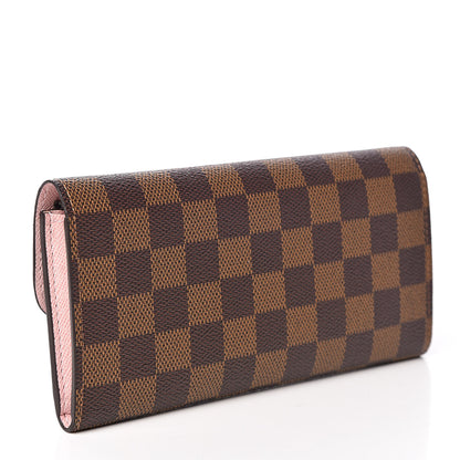 Louis Vuitton Damier Ebene Emilie Wallet Rose Ballerine 3 of 8