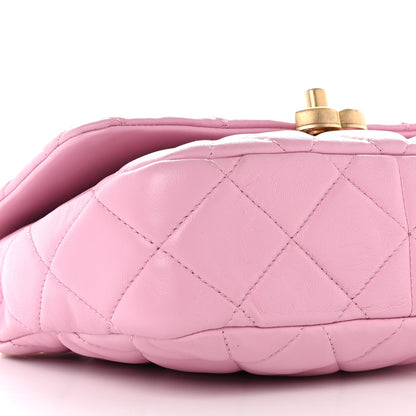 Chanel Lambskin Quilted Small Lacquered Chain Flap Pink 9 of 10