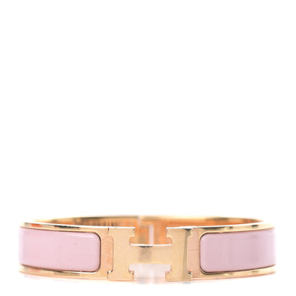 Hermes Enamel Narrow Clic Clac H Bracelet PM Rose Cassata 1 of 7