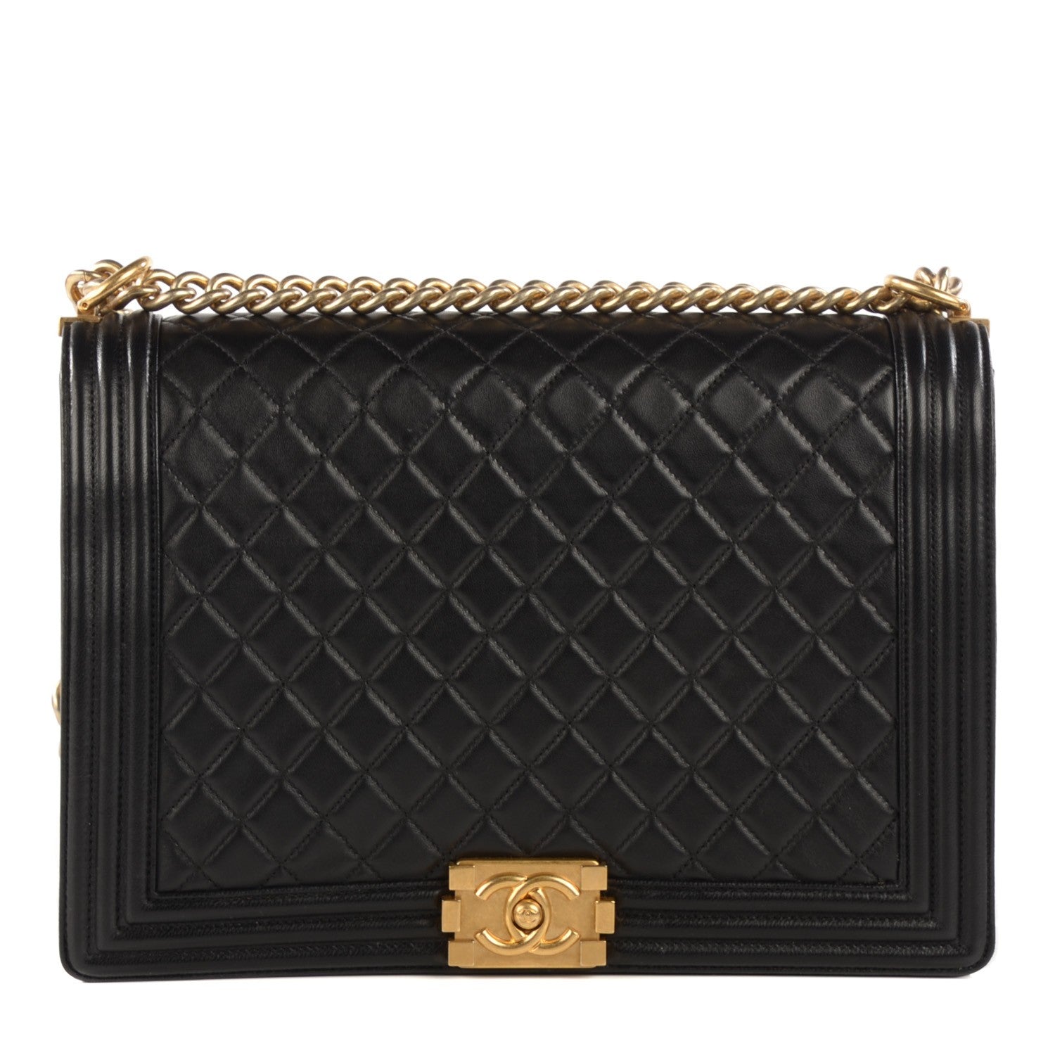 Chanel Lambskin Quilted Large Boy Flap Black 1 of 8