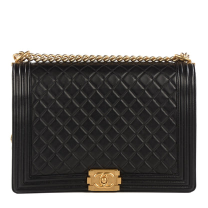 Chanel Lambskin Quilted Large Boy Flap Black 1 of 8