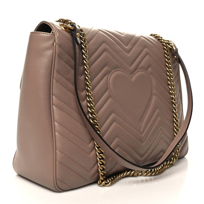 Gucci Calfskin Matelasse Large GG Marmont Shoulder Bag Porcelain Rose 3 of 10