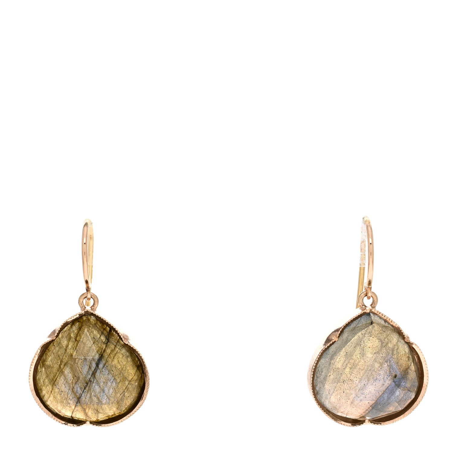 Irene Neuwirth 18K Rose Gold Labradorite Large Classic Pear Drop Earrings 1 of 4