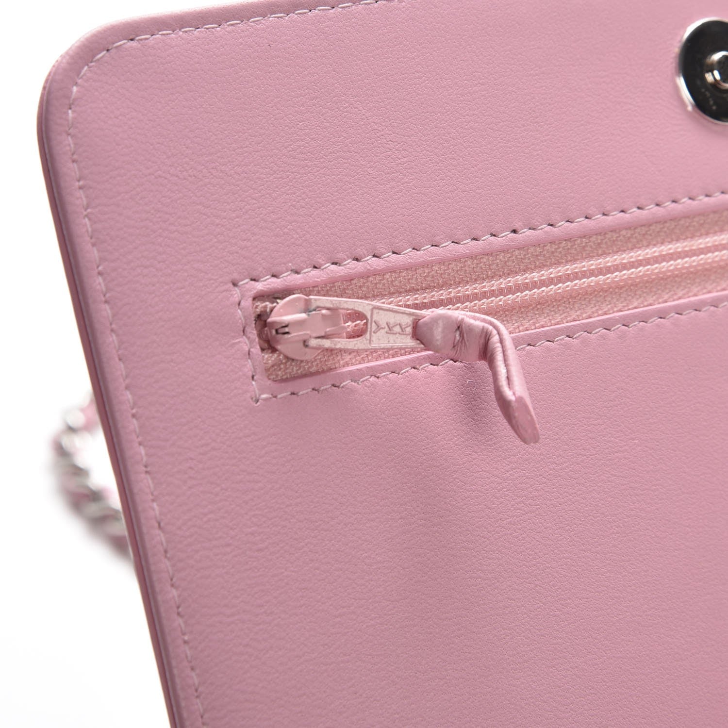 Chanel Calfskin Crystal Studded Boy Wallet On Chain WOC Pink 12 of 13