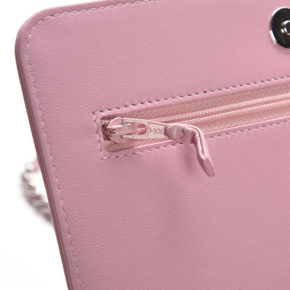 Chanel Calfskin Crystal Studded Boy Wallet On Chain WOC Pink 12 of 13