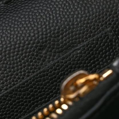 Saint Laurent Grain De Poudre Matelasse Chevron Monogram Chain Wallet Black 12 of 14