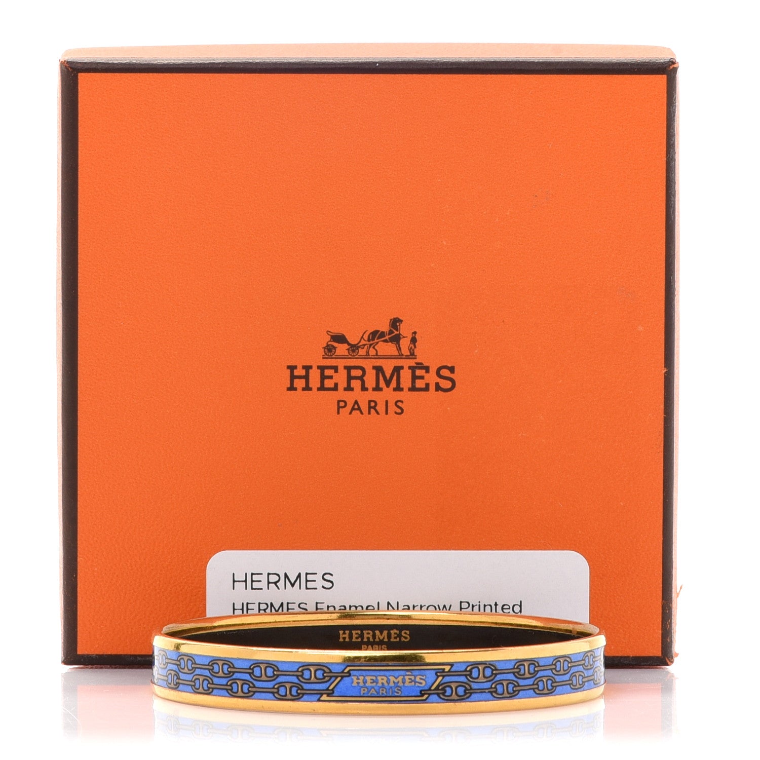 Hermes Enamel Narrow Printed Chain D Ancre Bracelet 65 6 of 6