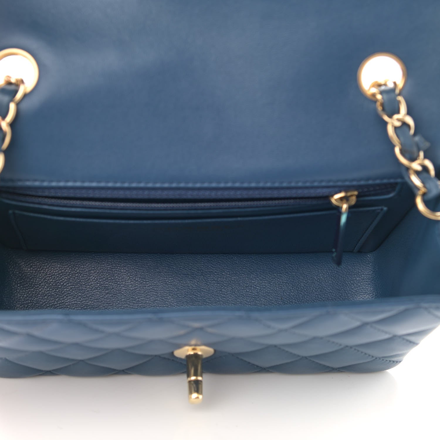 Chanel Lambskin Quilted Mini Rectangular Flap Dark Blue 5 of 10