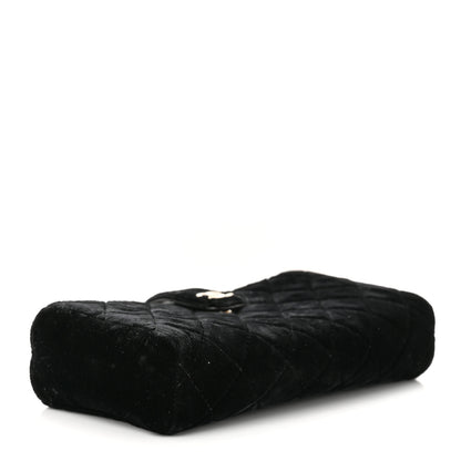 Chanel Velvet Quilted Small Clutch With Chain Black 4 of 12