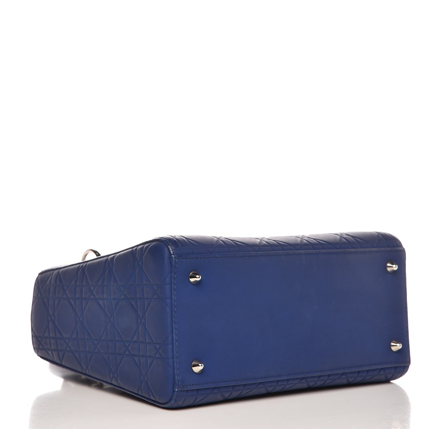 Christian Dior Lambskin Cannage Medium Lady Dior Blue 4 of 15