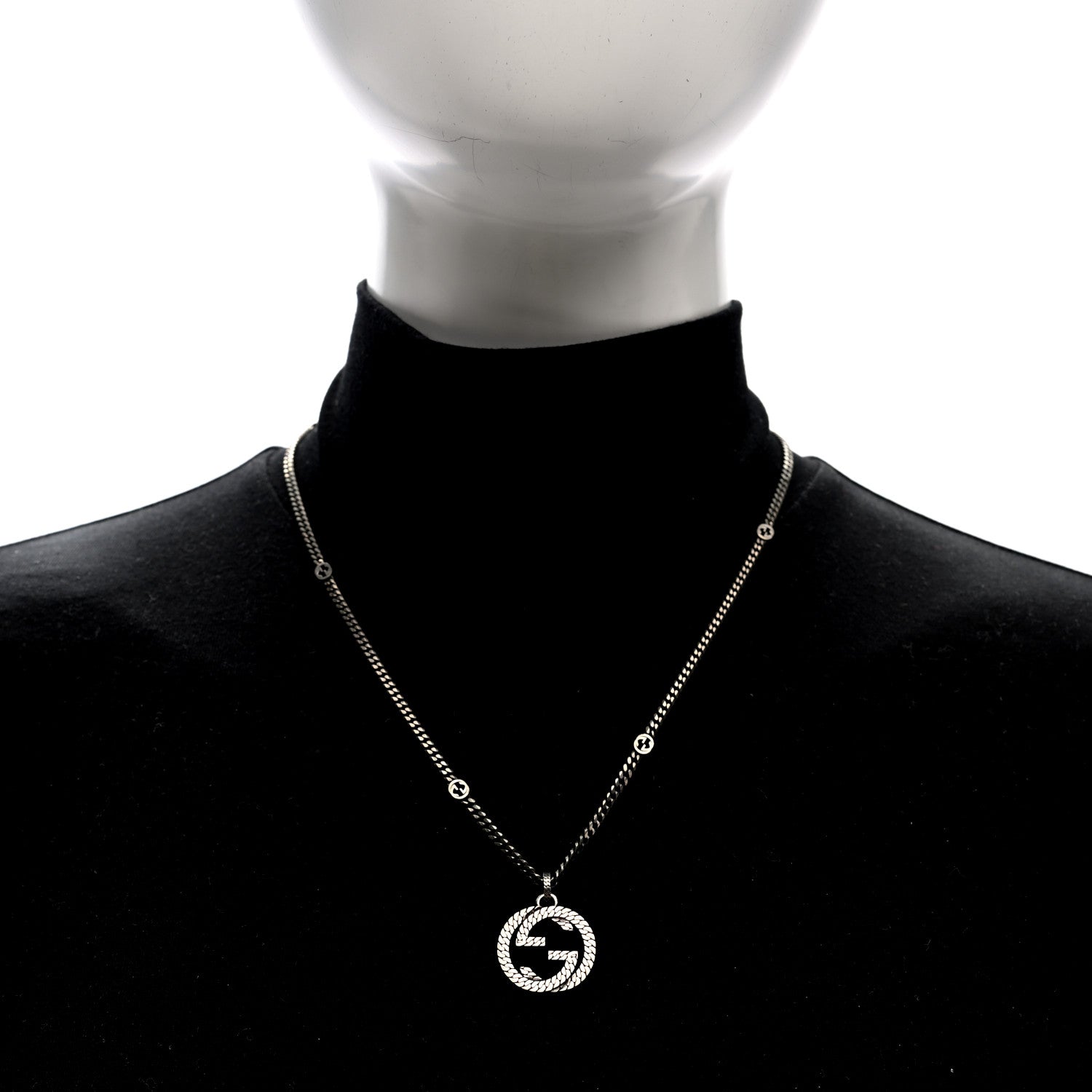 Gucci Sterling Silver Interlocking G Pendant Necklace 2 of 4