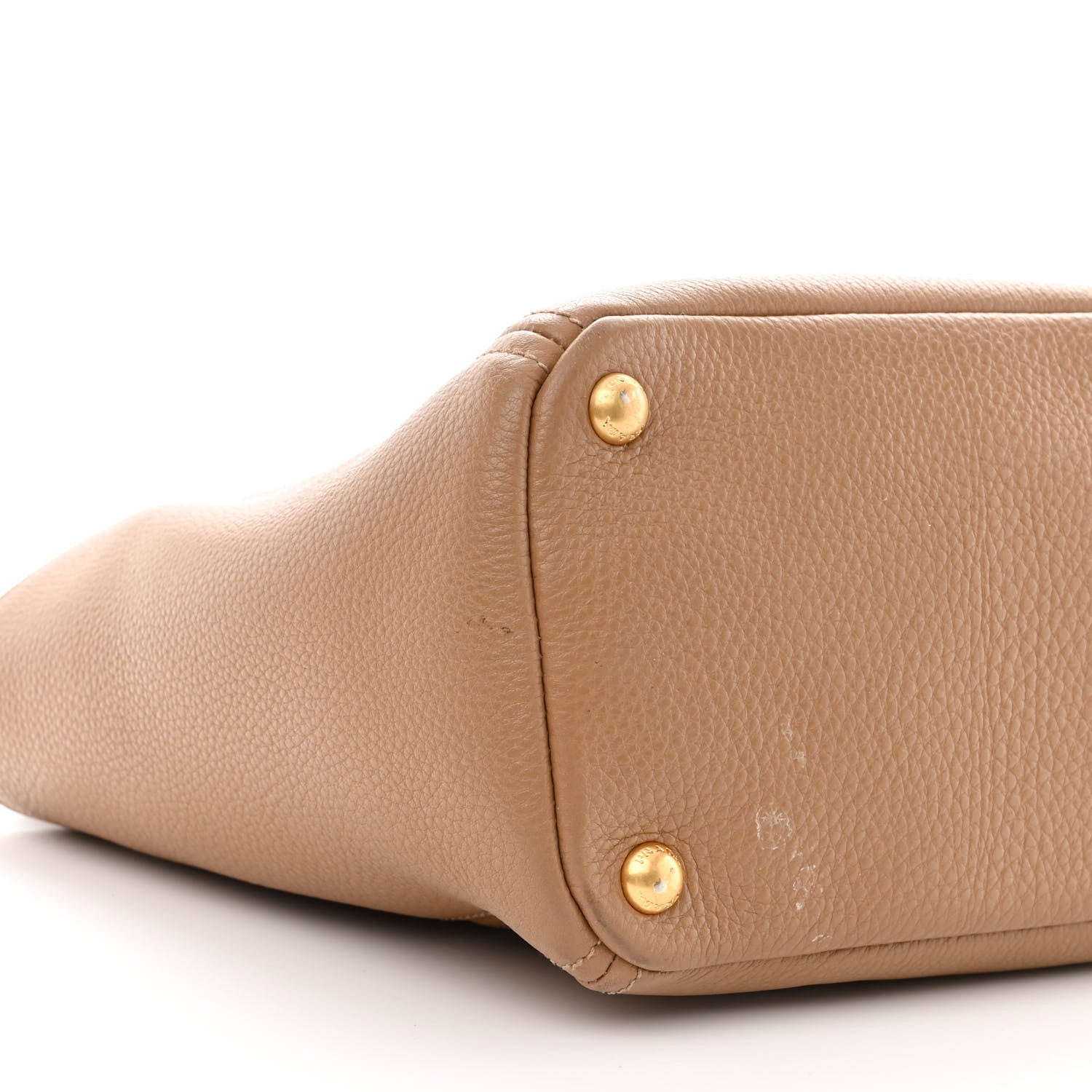 Prada Vitello Daino Side Pocket Shoulder Bag Tote Sesamo 10 of 12