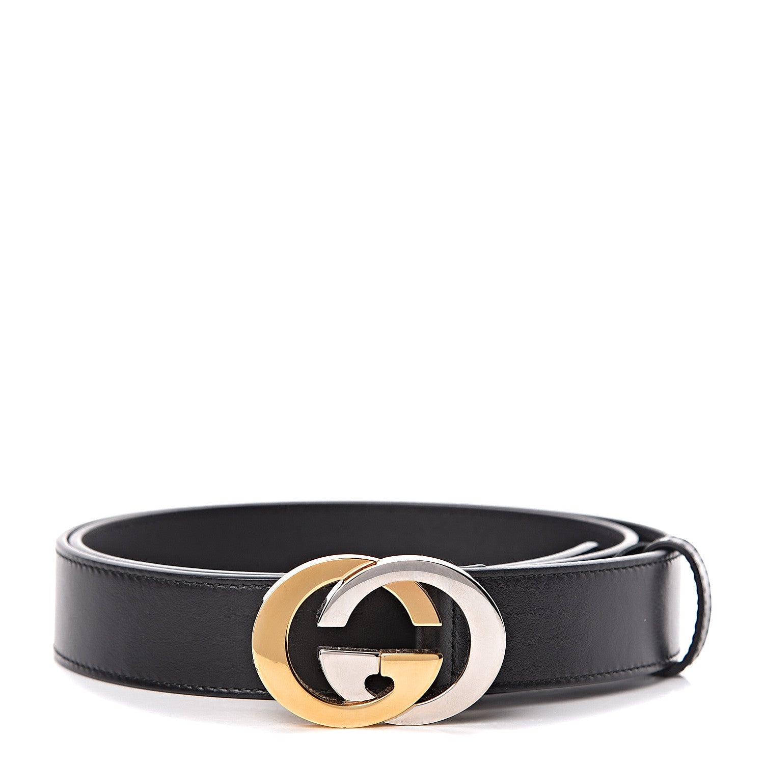 Gucci Plutone Calfskin Interlocking G 30mm Belt 95 38 Black 1 of 7
