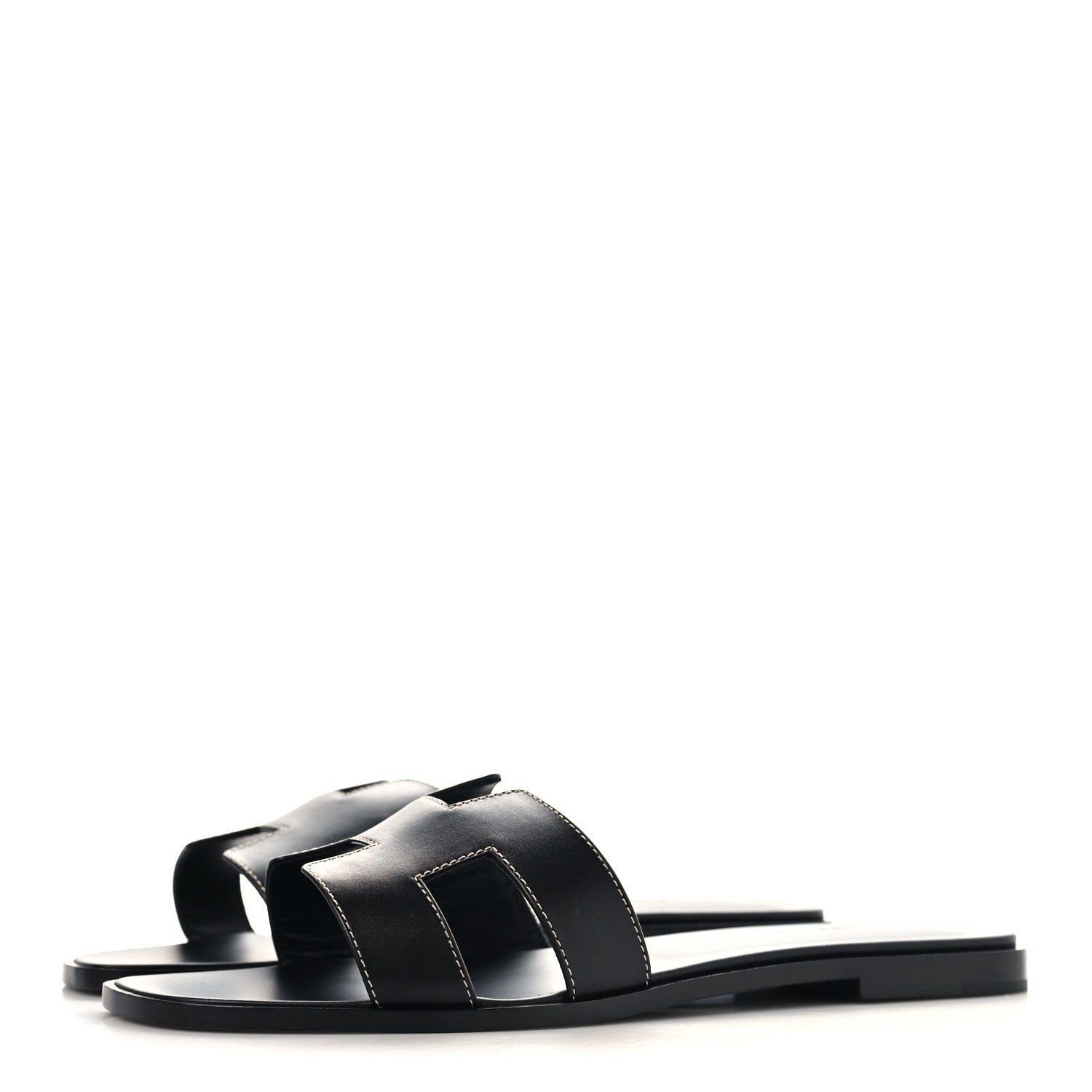 Hermes Box Calfskin Oran Sandals 41 Black 4 of 10