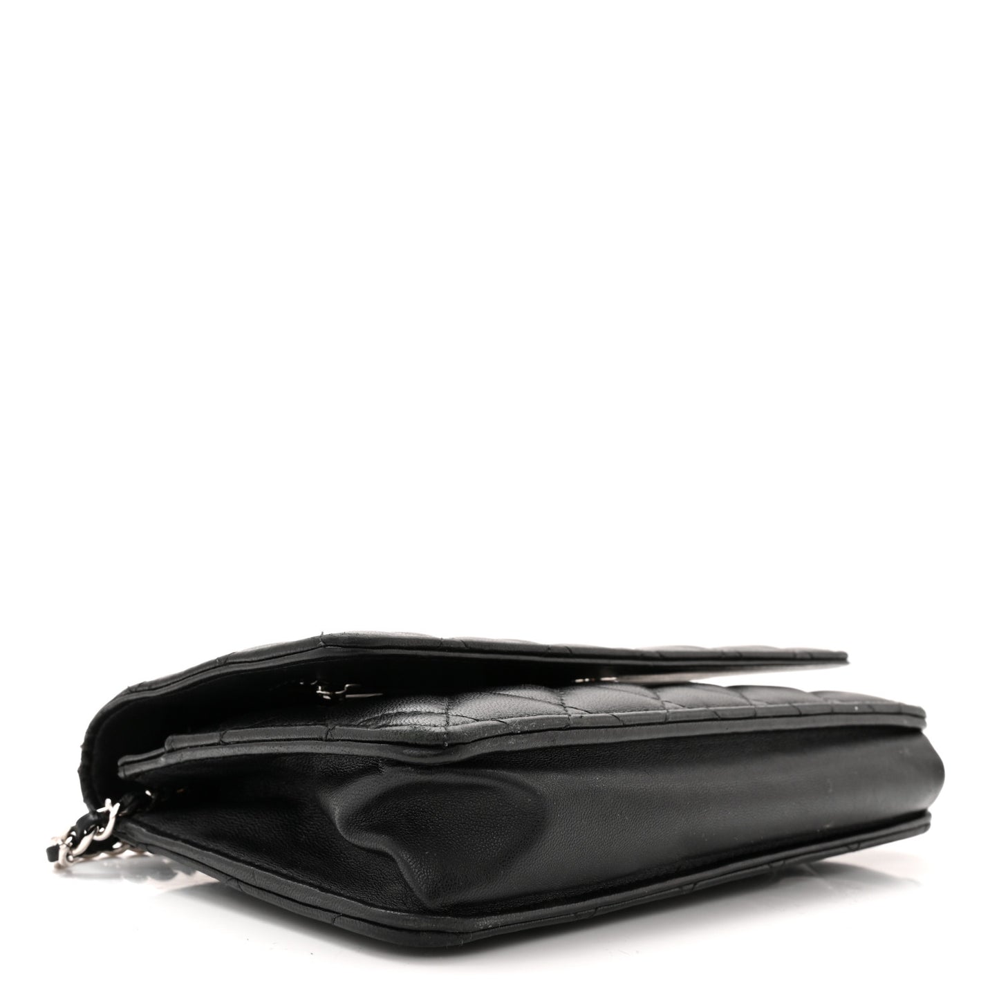 Lambskin Quilted Wallet On Chain WOC Black