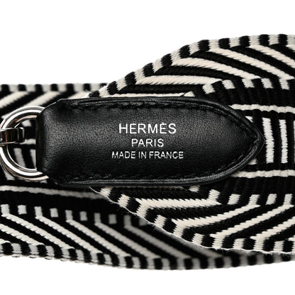 Hermes Canvas Strap Black White 3 of 5