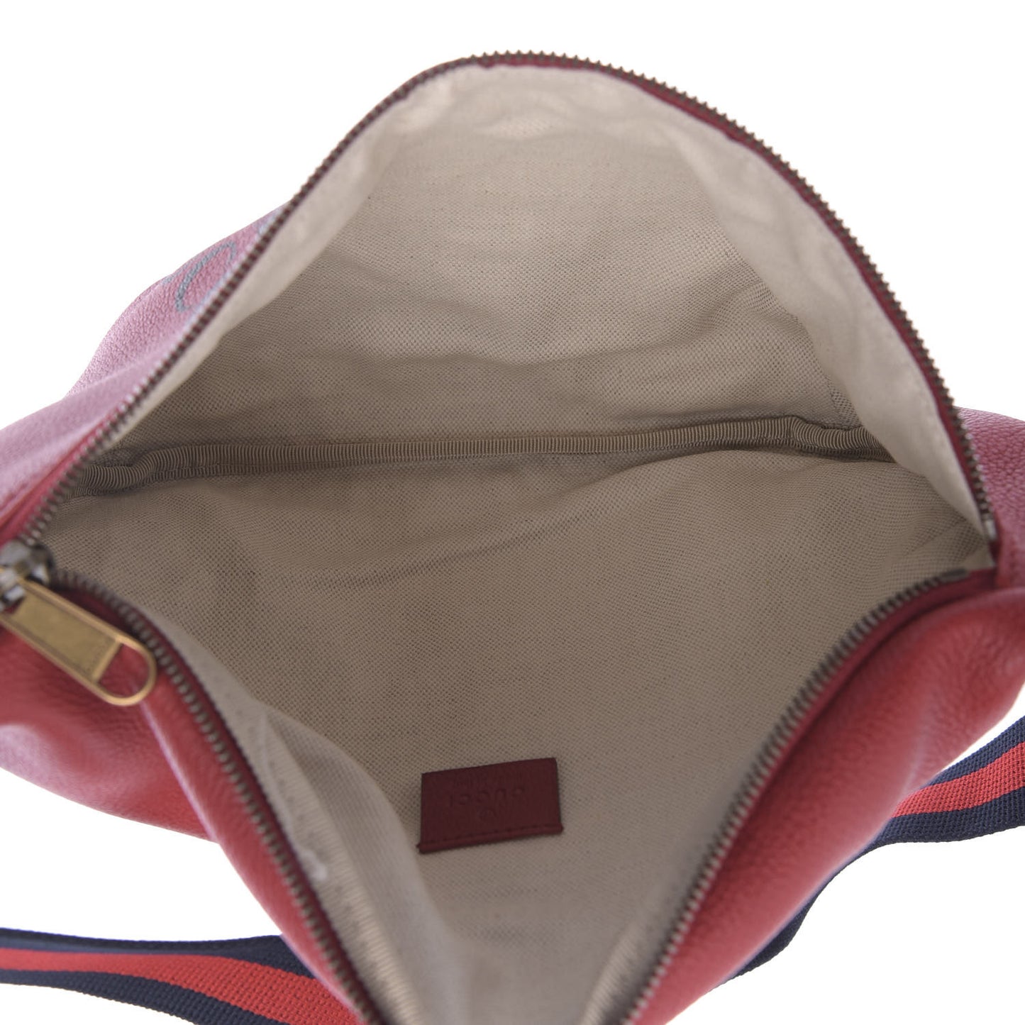 Grained Calfskin Logo Belt Bag Hibiscus Red