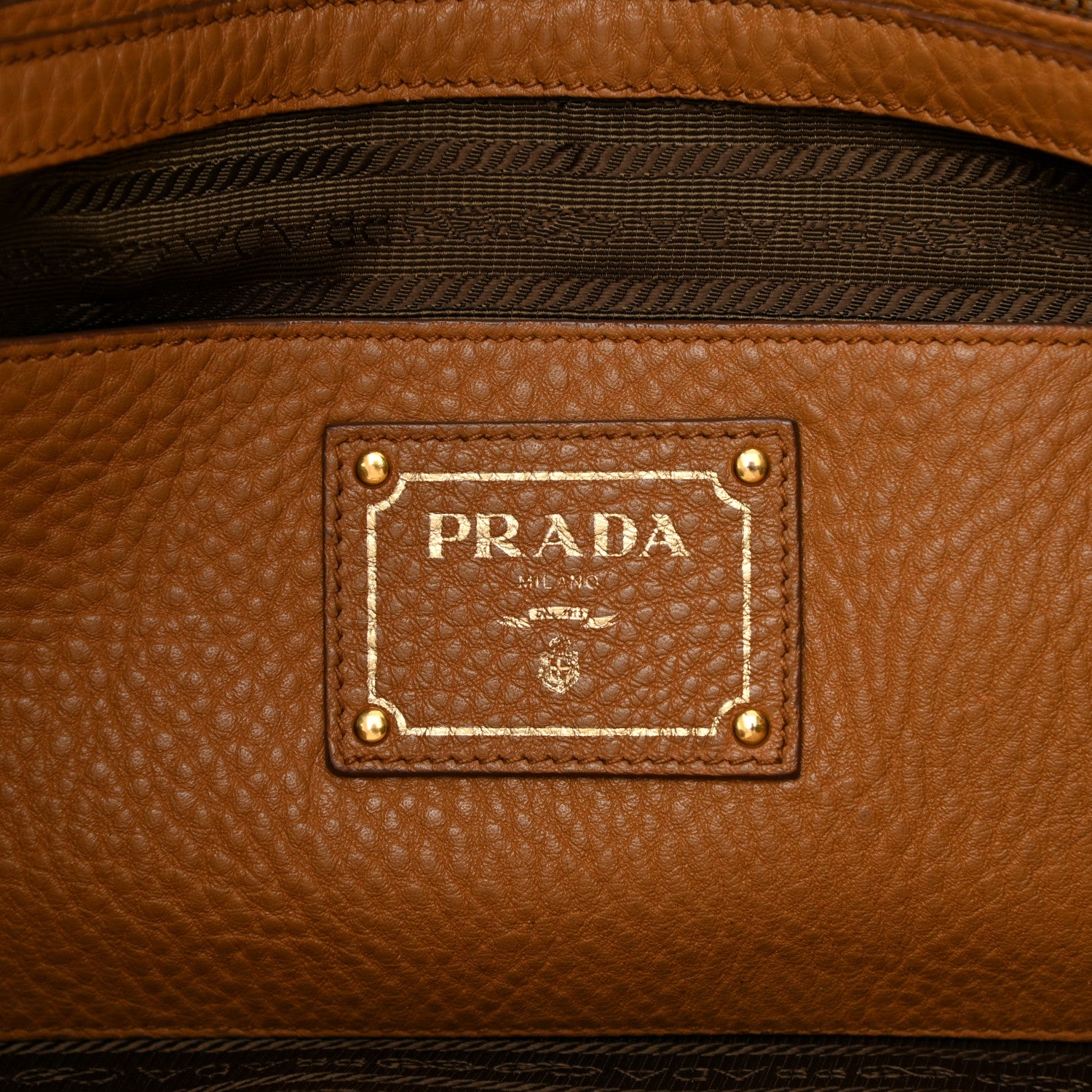 Prada Vitello Daino Side Zip Tote Cannella 6 of 12