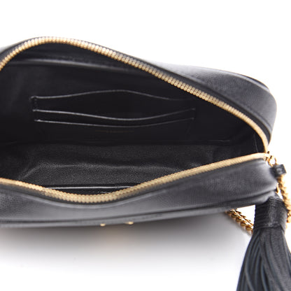 Saint Laurent Grain De Poudre Matelasse Monogram Mini Lou Camera Bag Black 4 of 9