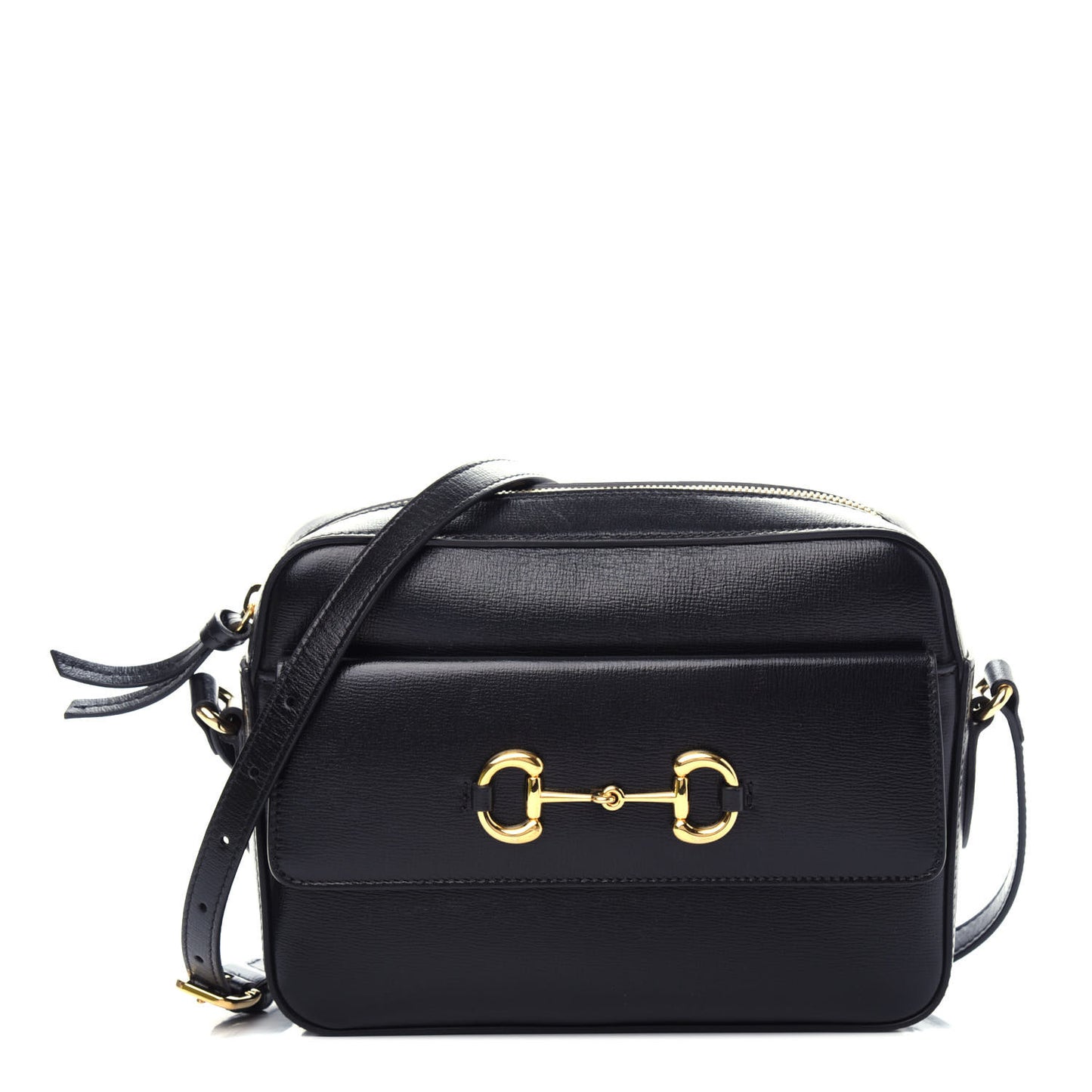 Textured Calfskin Small Horsebit 1955 Shoulder Bag Black