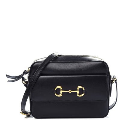Gucci Textured Calfskin Small Horsebit 1955 Shoulder Bag Black 1 of 11
