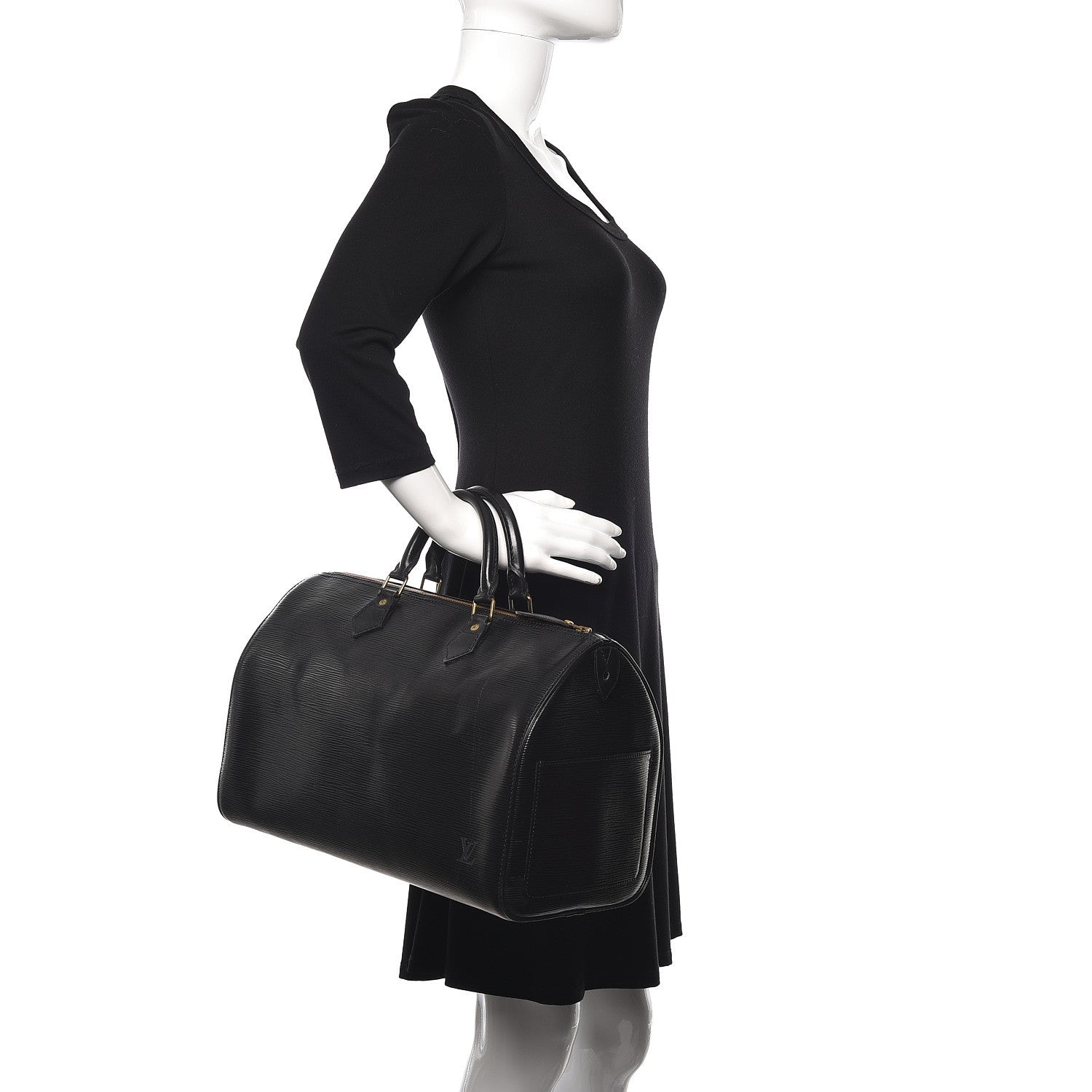 Louis Vuitton Epi Speedy 40 Black 2 of 12