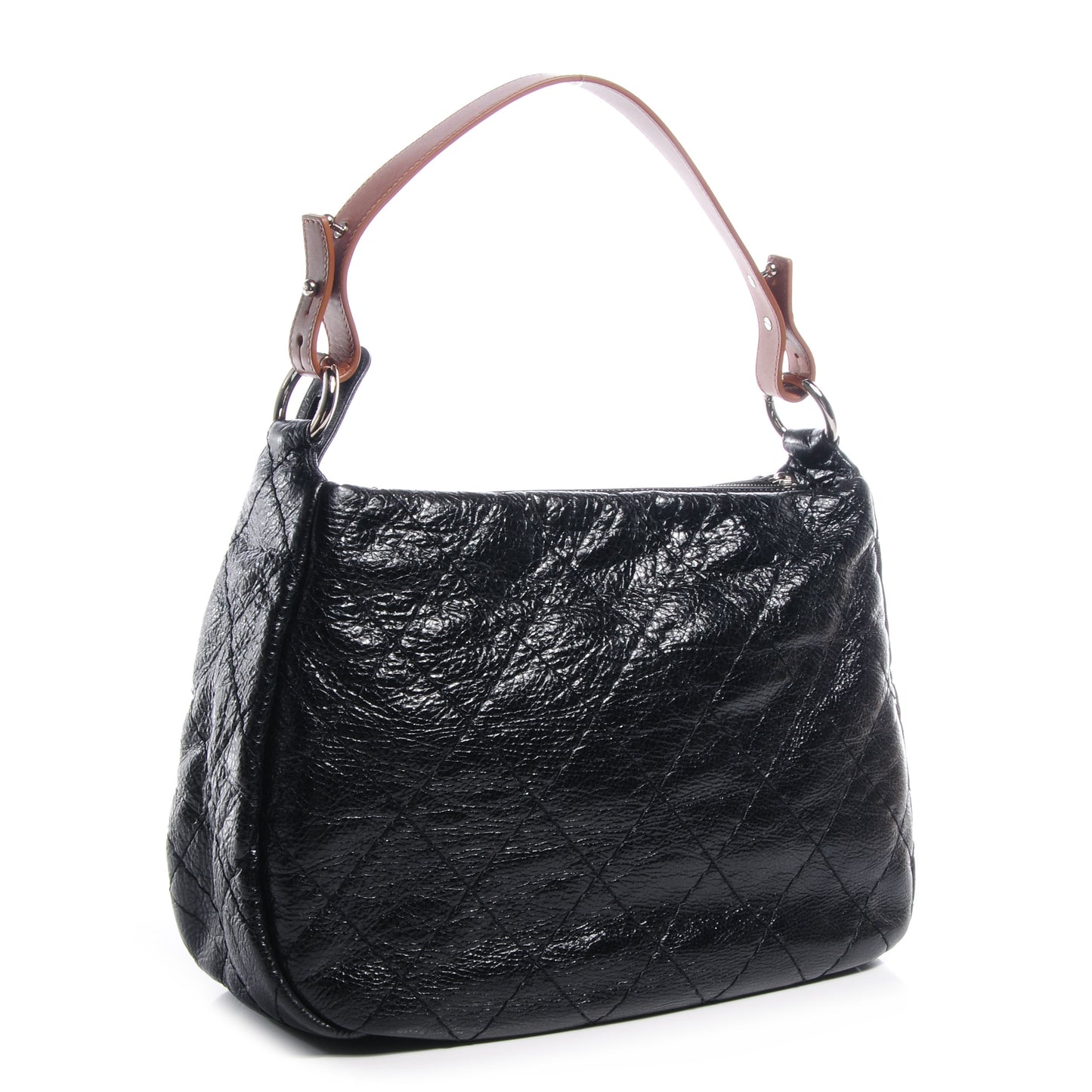 Glazed Calfskin On The Road Hobo Black