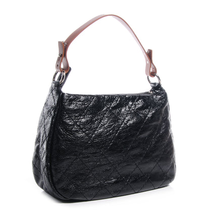 Chanel Glazed Calfskin On The Road Hobo Black 3 of 8